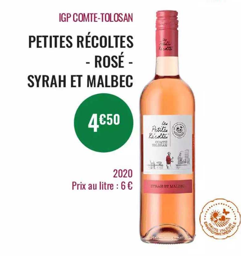 igp comte-tolosan petites récoltes-rosé-syrah et malbec