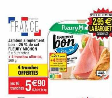 jambon simplement bon -25% de sel fleury michon