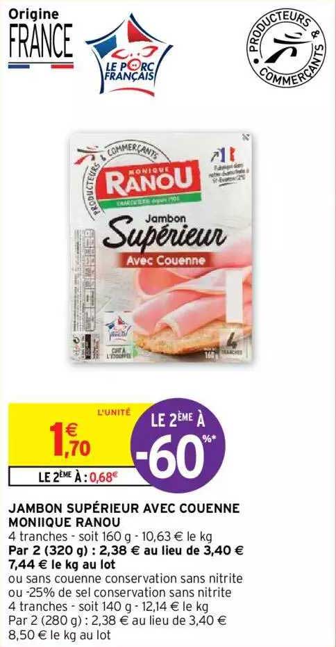 jambon supérieur avec couenne monique ranou