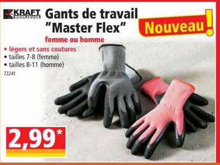 Kraft Gants De Travail "master Flex"