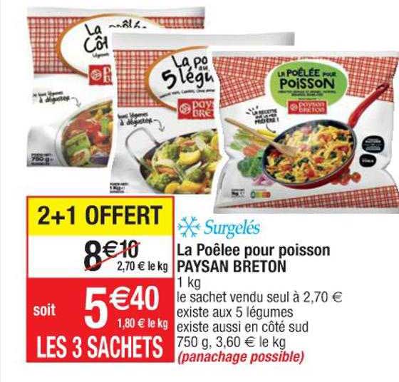 la poêlée pour poisson paysan breton surgelés