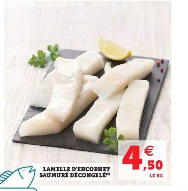 lamelle d'encornet saumuré décongelé