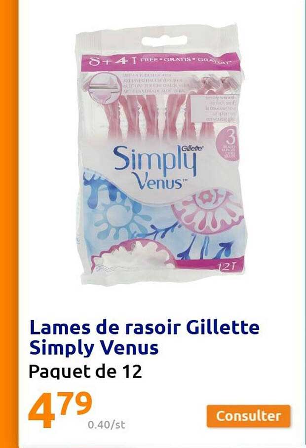 lames de rasoir gillette simply venus