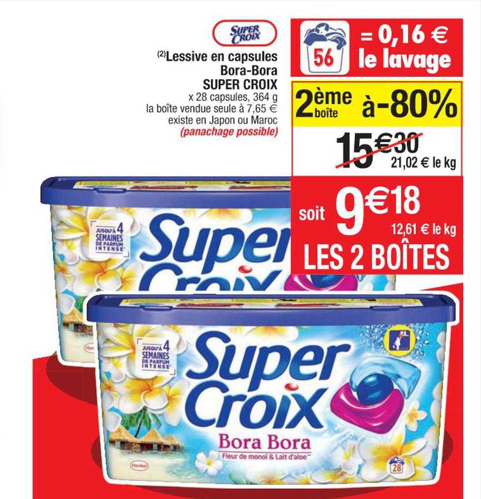 lessive en capsules bora-bora super croix