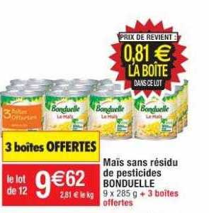 maïs sans résidu de pesticides bonduelle