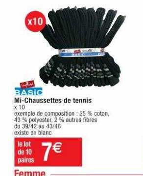 mi-chaussettes de tennis influx basic