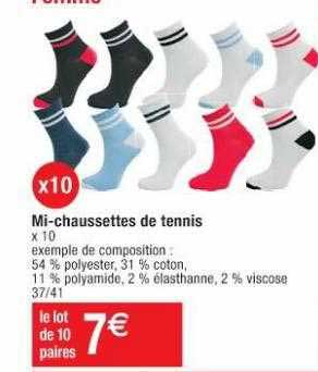 mi-chaussettes de tennis