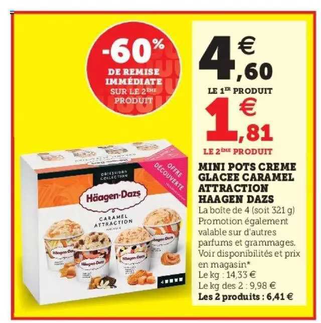 mini pots crème glacée caramel attraction haagen dazs
