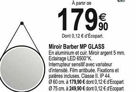 miroir barber mp glass