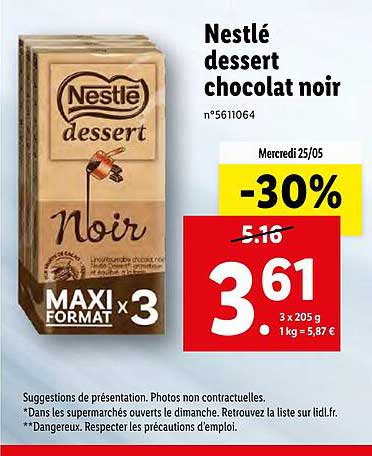 Nestlé Dessert Chocolat Noir
