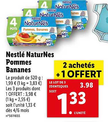 Nestlé NaturNes Pommes Bananes