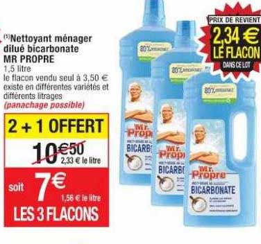 nettoyant ménager dilué bicarbonate Mr propre