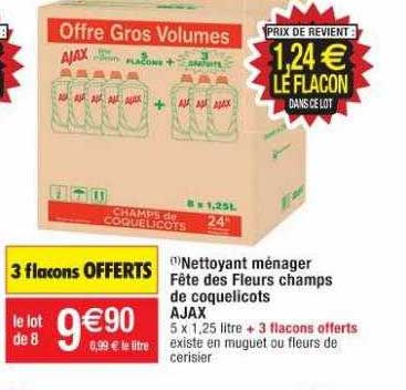 nettoyant ménager fête des fleurs champs de coquelicots ajax