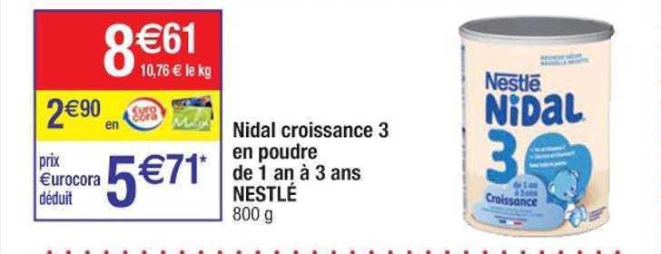 nidal croissance 3 en poudre de 1 en à 3 ans nestlé