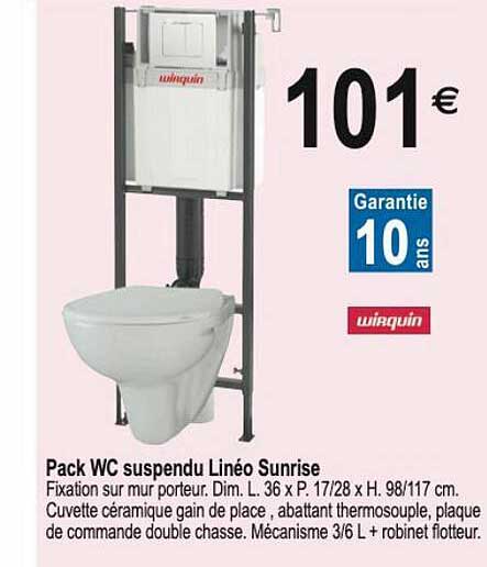 Pack Wc Suspendu Linéo Sunrise