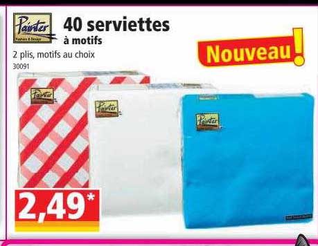 painter 40 serviettes à motifs