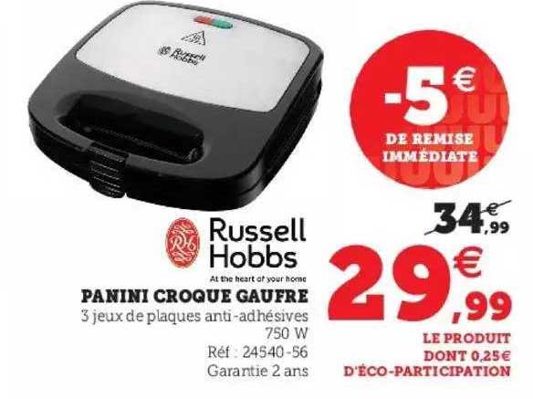 panini croque gaufre russell hobbs