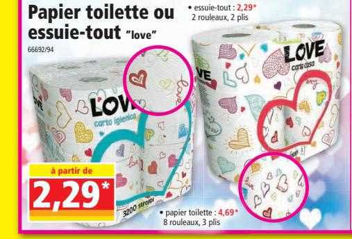 papier toilette ou essuie-tout "love"