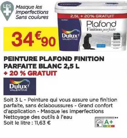 peinture plafond finition parfaite blanc 2.5 l duluxe