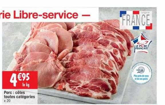 porc : côtes toutes catégories