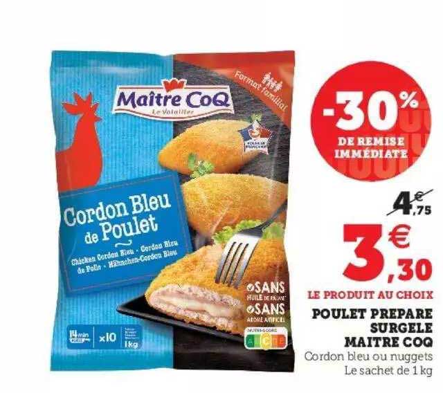 poulet préparé surgelé maître coq