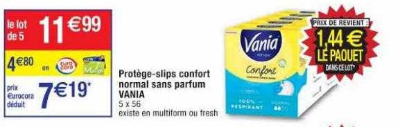 Protège-slips Confort Normal Sans Parfum Vania