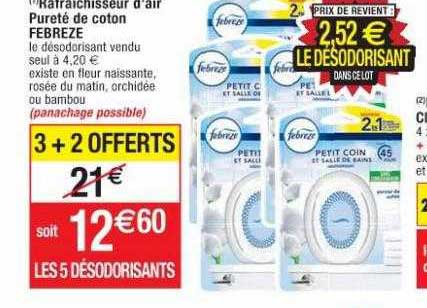 rafraichisseur d'air pureté de coton febreze