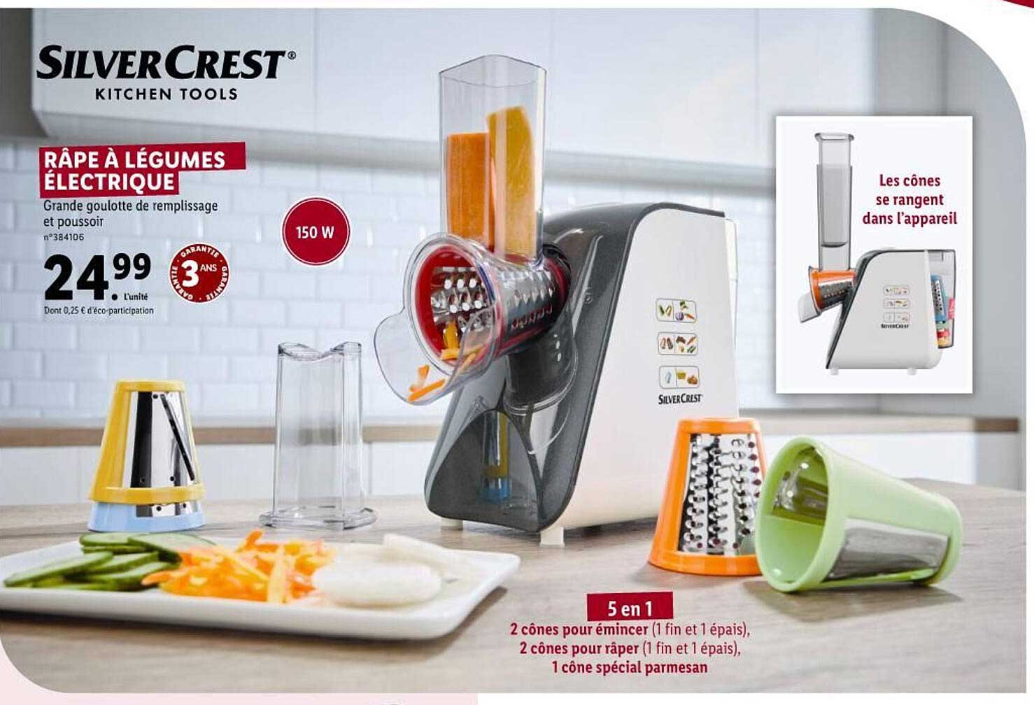 Râpe à Légumes électrique Silver Crest