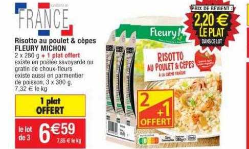 risotto au poulet & cèpes fleury michon