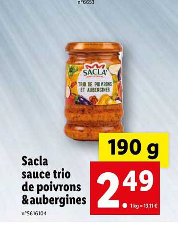 Sacla Sauce Trio De Poivrons & Aubergines