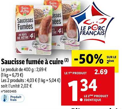 Saucisse Fumée à Cuire Saint Alby