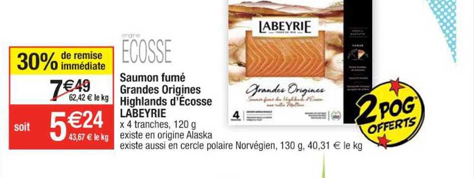 saumon fumé grandes origines highlands d'écosse labeyrie