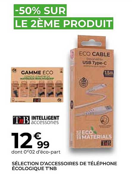 sélection d'accessoires de téléphone ecologique t'nb