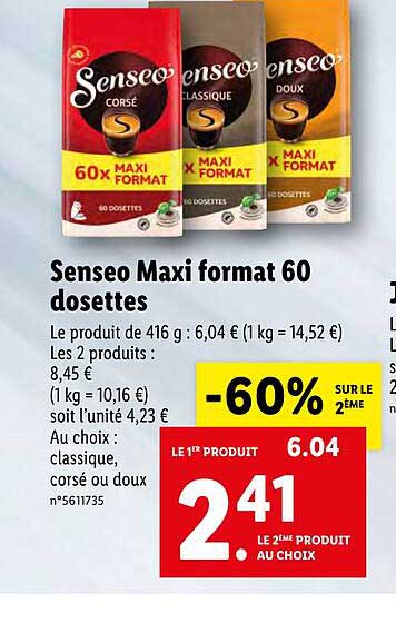 Senseo Maxi Format 60 Dosettes