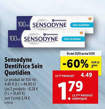 Sensodyne Dentifrice Soin Quotidien