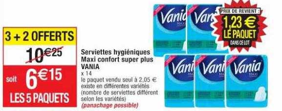 serviettes hygiéniques maxi confort super plus Vania