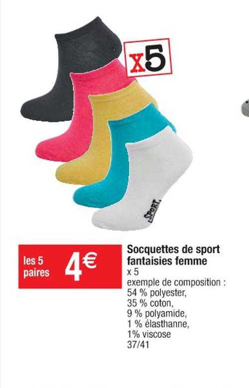 Socquettes De Sport Fantaisies Femme