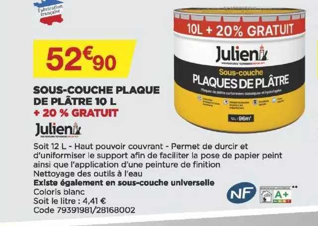 sous-couche plaque de plâtre julien