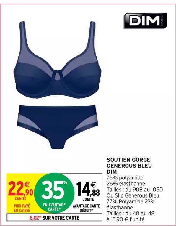 soutien gorge generous bleu Dim