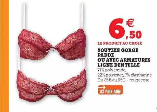 soutien gorge padde ou avec armatures ligne dentelle