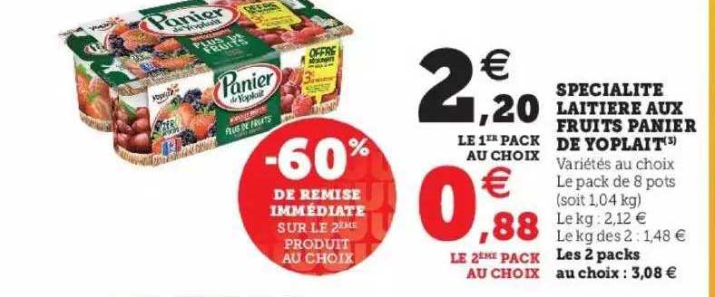 Spécialité Laitière Aux  Fruits Panier De Yoplait