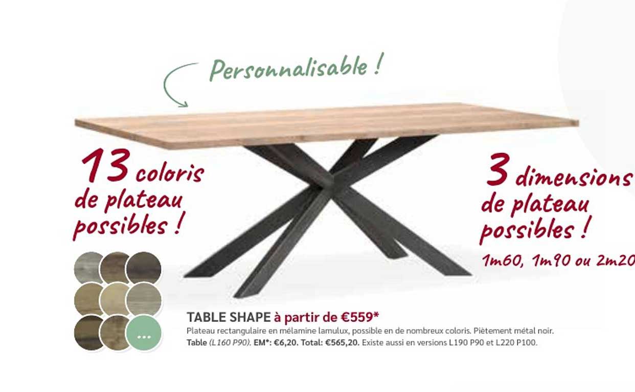 table shape