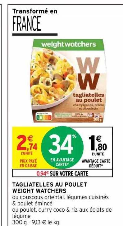 tagliatelles au poulet weight watchers