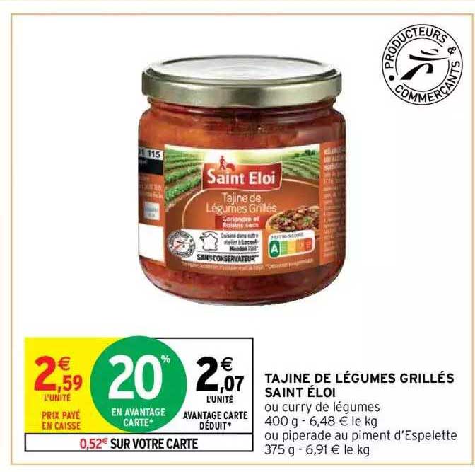 tajine de légumes grillés saint éloi