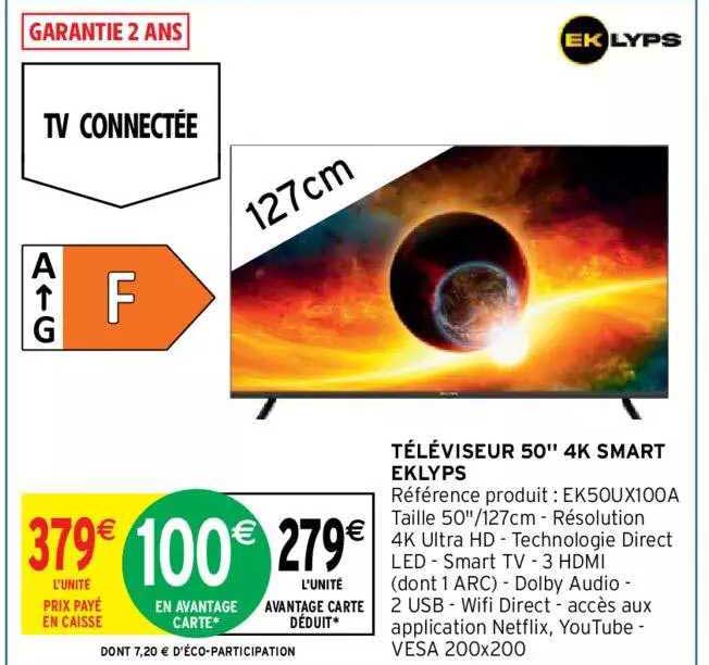 Téléviseur 50'' 4k Smart Eklyps