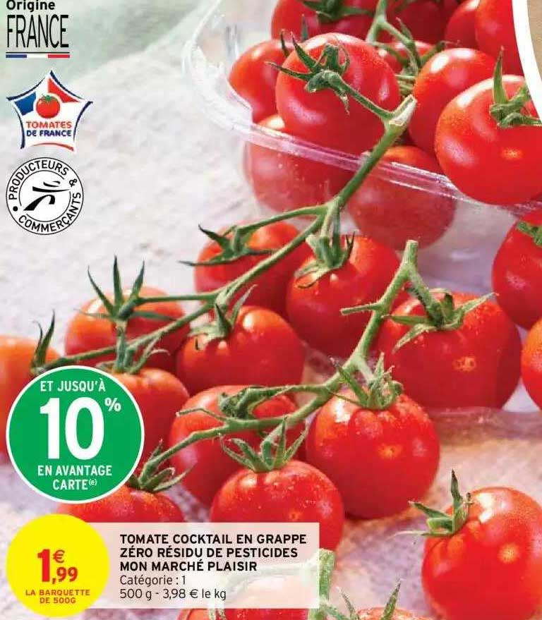 tomate cocktail en grappe zéro résidu de pesticides mon marché plaisir