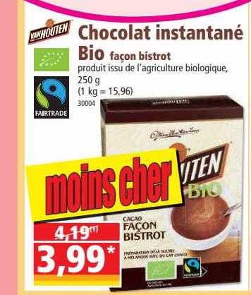 van houten chocolat instantané bio façon bistrot