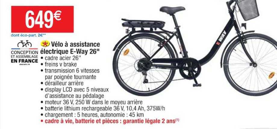 vélo à assistance électrique e-way 26''