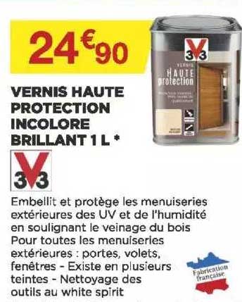 vernis haute protection incolore brillant 1 l v33