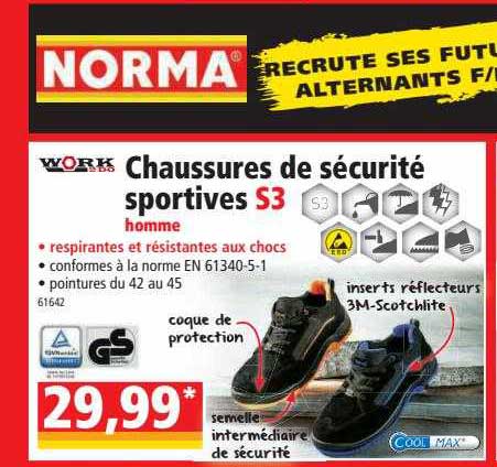 work chaussures de sécurité sportives s3